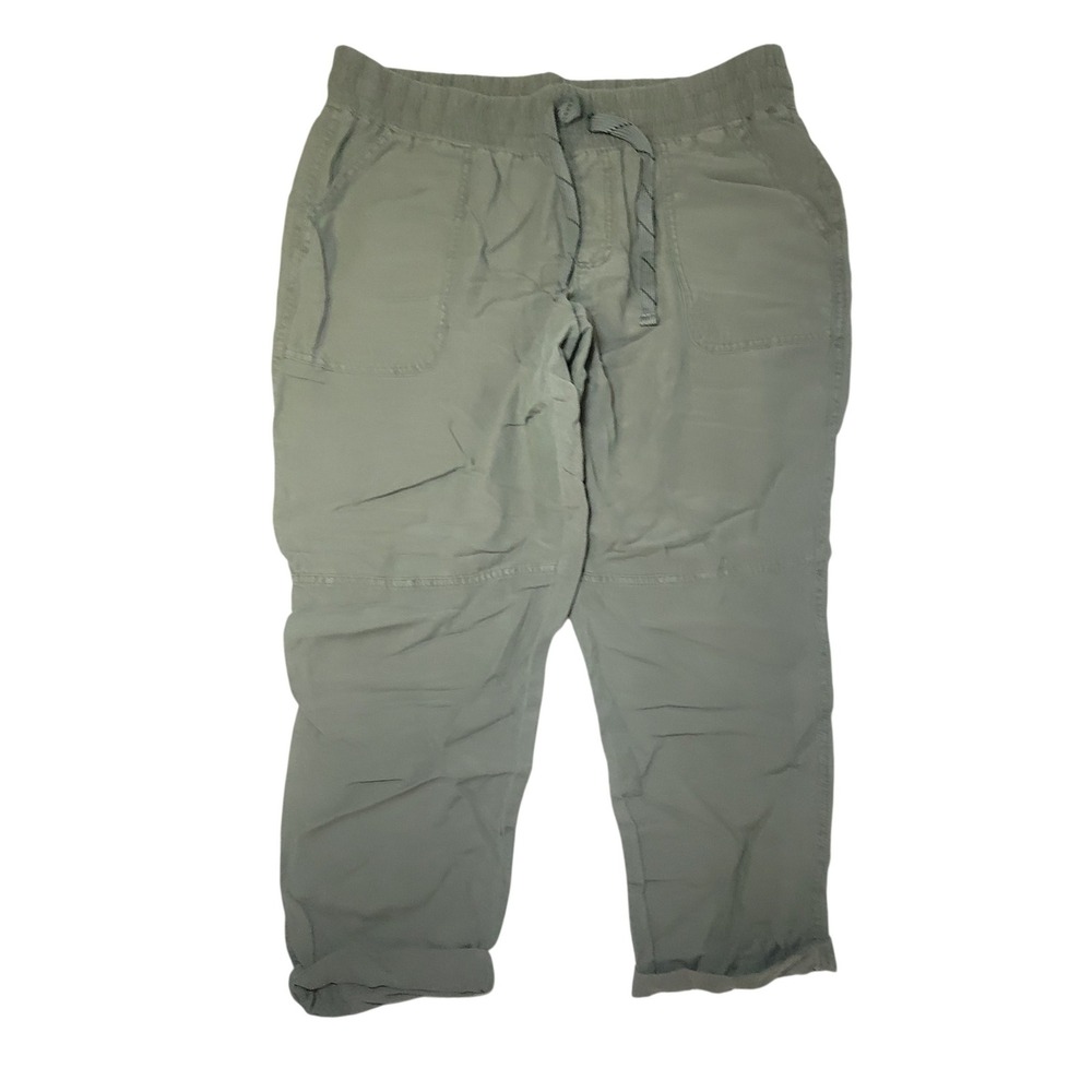 Maurices Womens Green Elastic Waist Drawstring Jogger Cargo Pants Size Medium